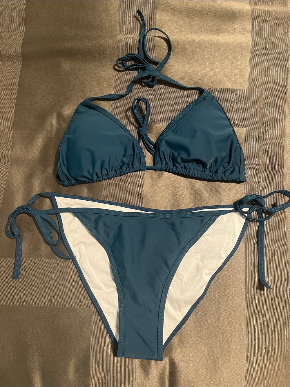 🔥3/$45🔥 Sexy Peacock Blue String Bikini
